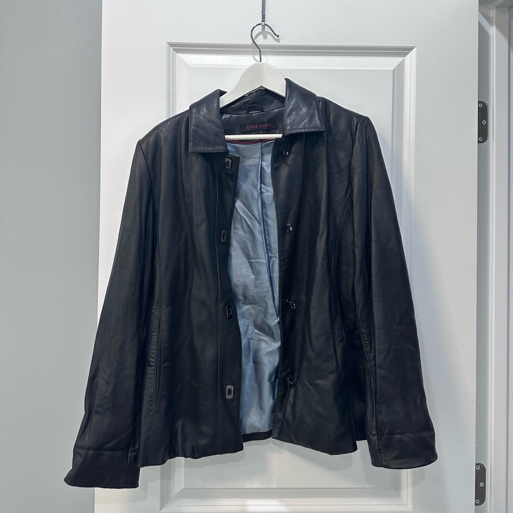 Vintage Anne Klein Lamb Skin Leather Jacket